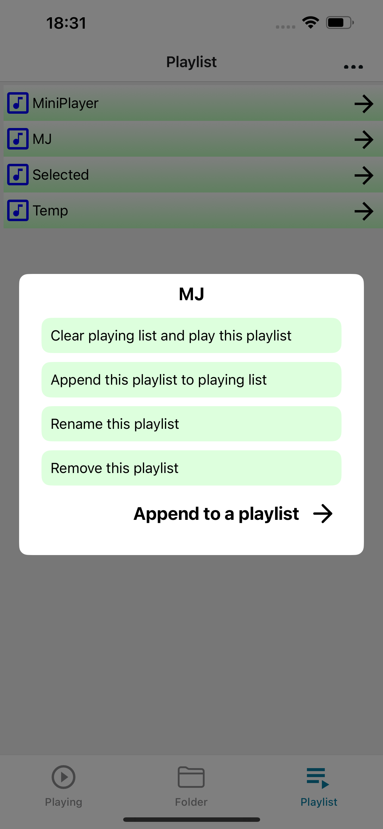 Playlist Operations