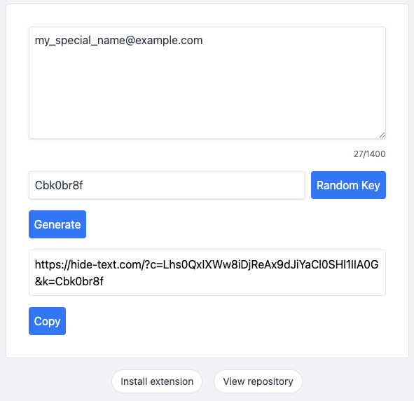Hide Text — input UI
