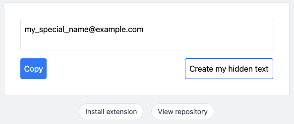 Hide Text — output UI